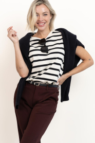 by-bar |  Sleeveless striped top Tobi | black | Picture 5