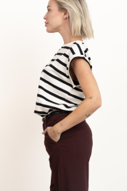 by-bar |  Sleeveless striped top Tobi | black | Picture 8