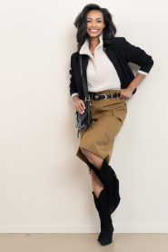 by-bar |  Alpaca blend sweater with zipper Beau | beige | Picture 3