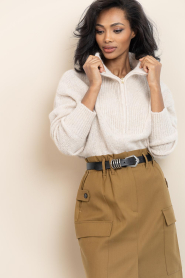 by-bar |  Alpaca blend sweater with zipper Beau | beige | Picture 4