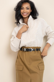 by-bar |  Alpaca blend sweater with zipper Beau | beige | Picture 5