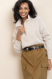 by-bar |  Alpaca blend sweater with zipper Beau | beige | Picture 6