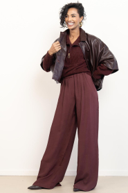 by-bar |  Alpaca blend sweater with zipper Beau | burgundy | Picture 3