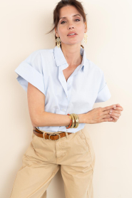 by-bar |  Poplin blouse Pixie | blue | Picture 4