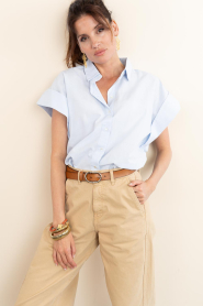 by-bar |  Poplin blouse Pixie | blue | Picture 6