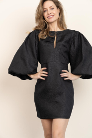 by-bar |  Jacquard mini dress Mimi | black | Picture 2