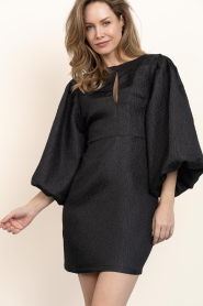 by-bar |  Jacquard mini dress Mimi | black | Picture 5