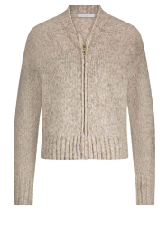 by-bar |  Knitted cardigan with zipper Jonas | beige | Picture 1