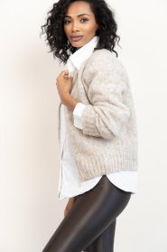 by-bar |  Knitted cardigan with zipper Jonas | beige | Picture 6