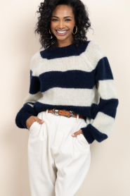 by-bar |  Mohair striped sweater Sian | blue | Picture 8