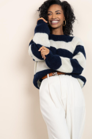 by-bar |  Mohair striped sweater Sian | blue | Picture 5