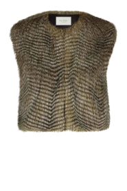 by-bar |  Faux fur waistcoat Nori | animal print | Picture 1