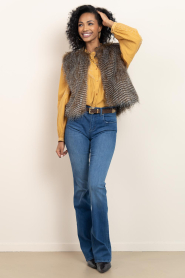 by-bar |  Faux fur waistcoat Nori | animal print | Picture 3