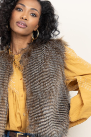 by-bar |  Faux fur waistcoat Nori | animal print | Picture 7