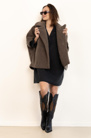by-bar |  Denim mini dress Pino | black | Picture 4