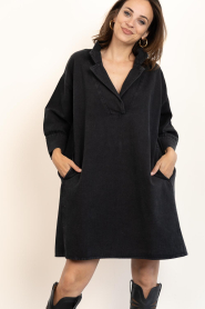 by-bar |  Denim mini dress Pino | black | Picture 2