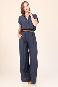 by-bar |  Viscose blouse Kiek | dark blue | Picture 3