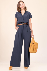 by-bar |  Viscose blouse Kiek | dark blue | Picture 4