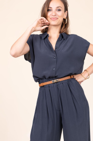 by-bar |  Viscose blouse Kiek | dark blue | Picture 5