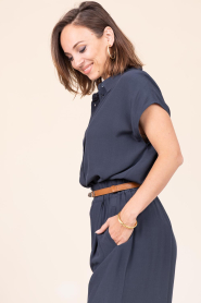 by-bar |  Viscose blouse Kiek | dark blue | Picture 6