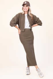 Drykorn |  Tricot pencil skirt Ludiami | green | Picture 5