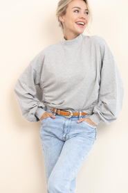 Drykorn |  Top with smocked details Syanah | grey | Picture 5