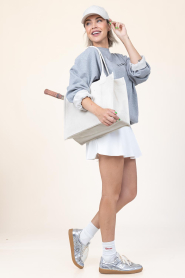 House of Gravity |  Mini skirt with ribbed fabric Topaz | white  | Picture 3