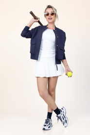 House of Gravity |  Mini skirt with ribbed fabric Topaz | white  | Picture 4