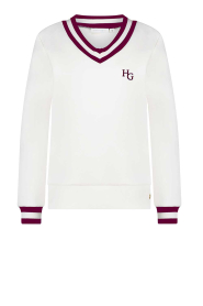 House of Gravity |  Sweater with V-neck Ruby | white  | Picture 1