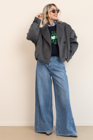 Herskind |  High waist wide leg jeans Katja L32 | blue | Picture 5