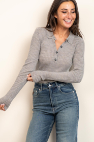 Herskind |  Merino woolen polo Cadee | taupe | Picture 4