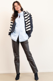 Dante6 |  Strethc leather pants Lova | brown | Picture 4