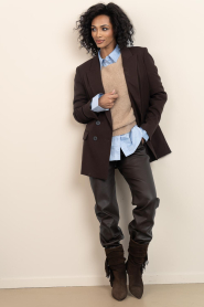 Dante6 |  Strethc leather pants Lova | brown | Picture 2