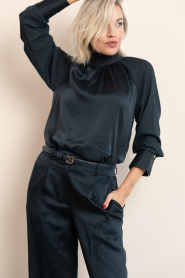 Dante6 |  Silk top Estela | dark green | Picture 4