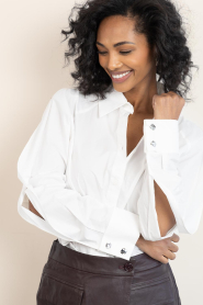 Dante6 | Oversized blouse met cut-outs Champlin | wit | Afbeelding 2