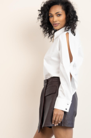 Dante6 | Oversized blouse met cut-outs Champlin | wit | Afbeelding 7