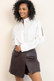 Dante6 | Oversized blouse met cut-outs Champlin | wit | Afbeelding 6