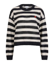 Dante6 |  Alpaca striped sweater with logo Ariama | natural | Picture 1