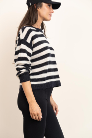 Dante6 |  Alpaca striped sweater with logo Ariama | natural | Picture 7