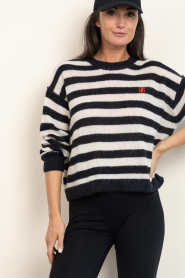 Dante6 |  Alpaca striped sweater with logo Ariama | natural | Picture 5
