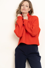 Dante6 |  Soft Alpaca sweater with turtle neck Yuria | red | Picture 6