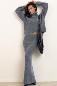 Dante6 |  Soft Alpaca maxi skirt Suzy | grey | Picture 4