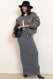 Dante6 |  Soft Alpaca maxi skirt Suzy | grey | Picture 5