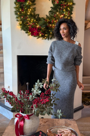 Dante6 |  Soft Alpaca maxi skirt Suzy | grey | Picture 3