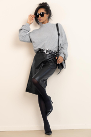 Dante6 |  Faux leather bermuda short Avery | black | Picture 3