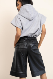 Dante6 |  Faux leather bermuda short Avery | black | Picture 9