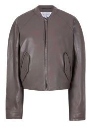 Dante6 |  Faux leather bomber jacket Duarte | taupe | Picture 1