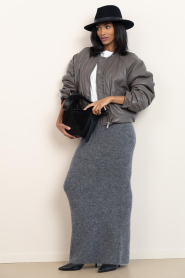 Dante6 |  Faux leather bomber jacket Duarte | taupe | Picture 3