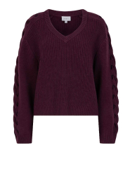 Dante6 |  Soft sweater with braided detail Palomo | burgundy | Picture 1