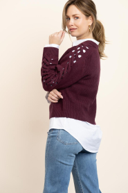 Dante6 |  Soft sweater with braided detail Palomo | burgundy | Picture 7